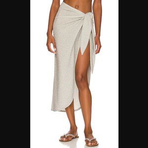 Good American NEW XS-Large Sizes 0-4 Silver Glitter Tie Sarong Beach Summer